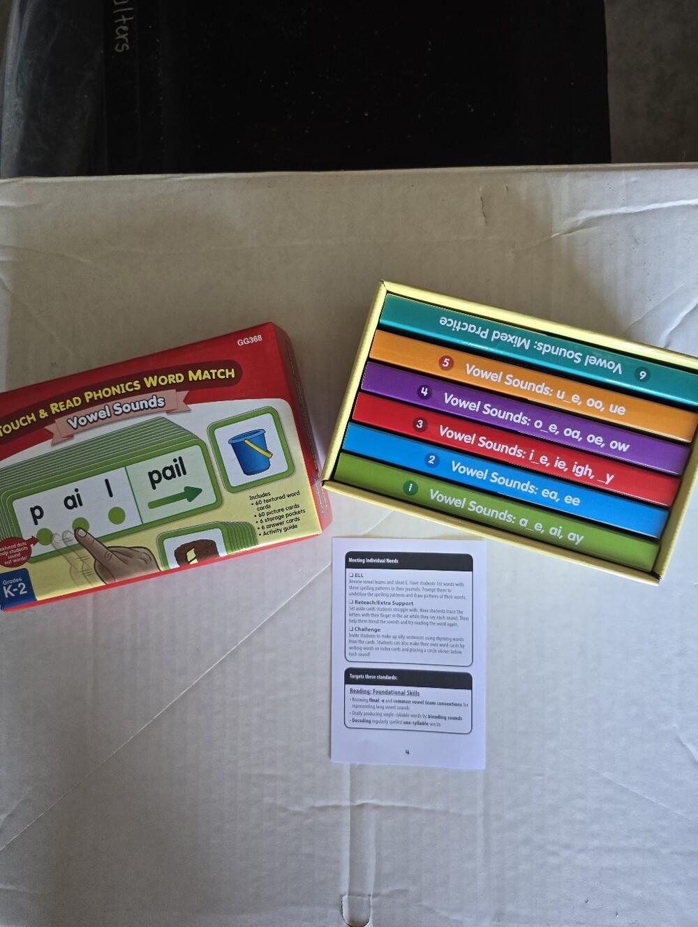 Vowel Sounds Phonics Word Match Game - Bright Multicolor Learning Set